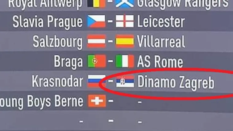 Pogledajte koju su zastavicu stavili pored Dinamovog imena