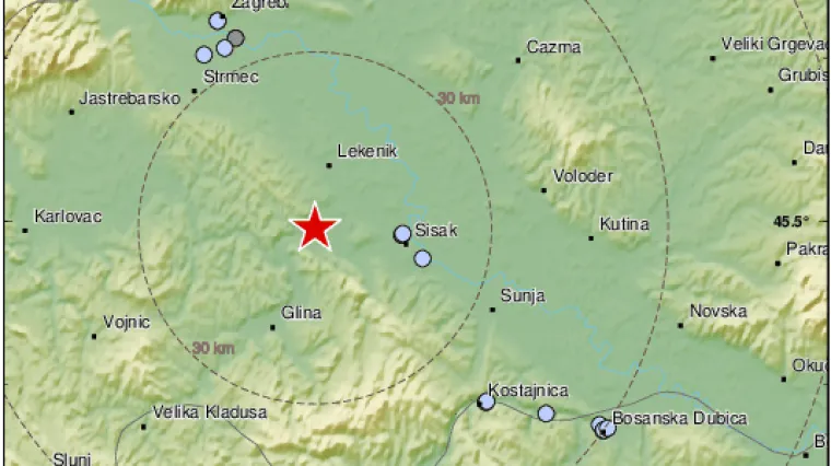 Potres maginutude 2,2 pogodio sisačko područje: 'Neobičan zvuk'