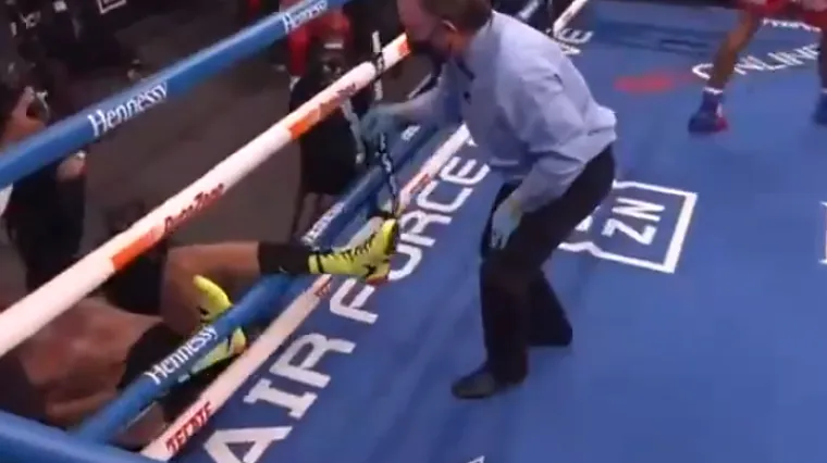 Provocirao protivnika, a onda je dobio udarac i izletio iz ringa