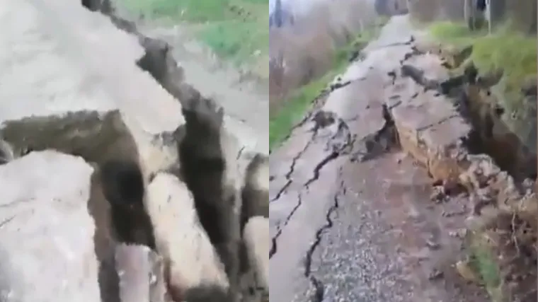 Golemi rascjep dužinom cijele ulice pokazuje jezivu snagu potresa