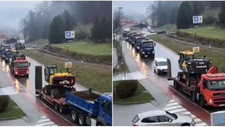 Dobri susjedi se u nevolji poznaju: Pogledajte kolonu slovenske mehanizacije koja stiže u pomoć Hrvatskoj!