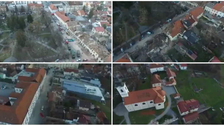 VIDEO MUP objavio snimku Petrinje iz zraka: Nastala je odmah nakon najrazornijeg potresa magnitude 6,2