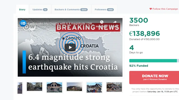 Si&scaron;čanin na GoFundMe želi prikupiti 150 000 eura za pomoć obiteljima unesrećenima u potresu
