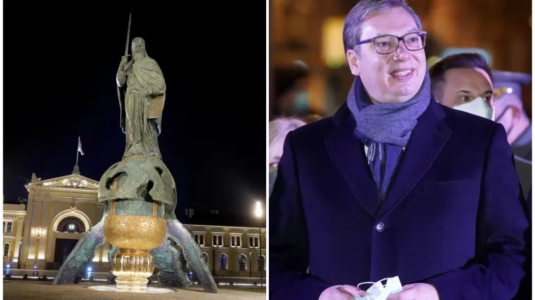 UĆA LJUDI: U Beogradu otkrili spomenik Stefanu Nemanji; Vučić: 'Nema ljep&scaron;eg na Balkanu, niti će biti'