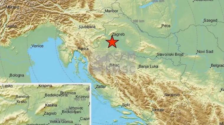 Područje oko Siska i Petrinje se zatreslo, magnituda 3,8