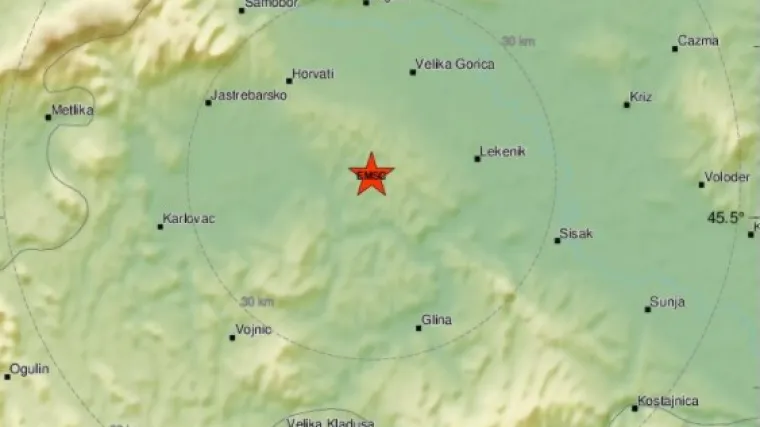 Novo podrhtavanje magnitude 2,5 s epicentrom sjeverno od Gline