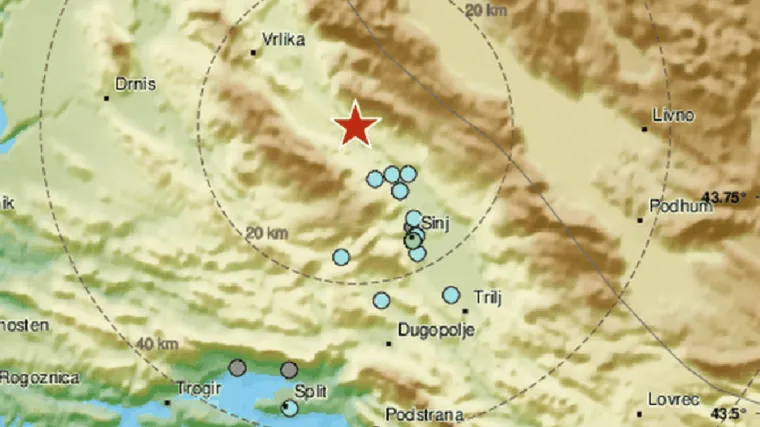 Podrhtavalo tlo u Dalmaciji, seizmografi: 'Magnituda potresa iznosila je 2,5 prema Richteru'