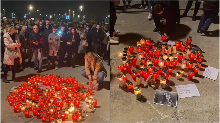 Djevojčice zapalile svijeću za Đoleta, ispred Arene se prolomio pljesak