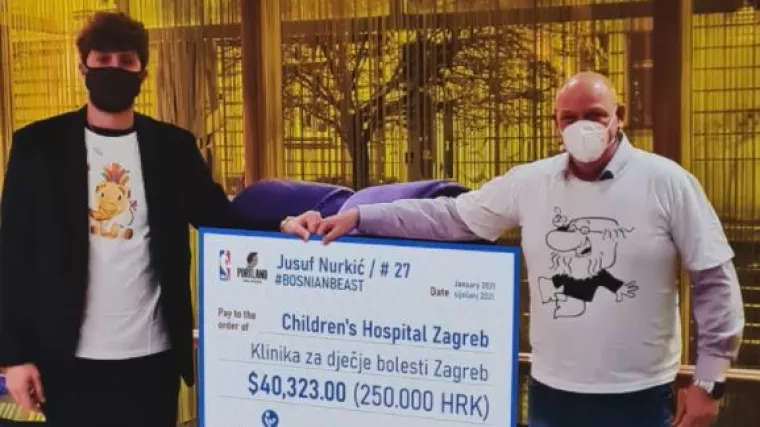 'Svaka mu čast': Ko&scaron;arka&scaron; Jusuf Nurkić Klaićevoj je bolnici donirao opremu za rad u vrijednosti četvrt milijuna kuna
