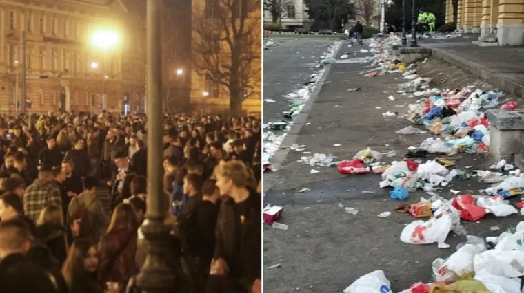 Prostor oko kazališta jutros je ovako izgledao