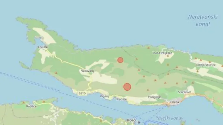 Zabilježena su dva manja potresa iza podneva