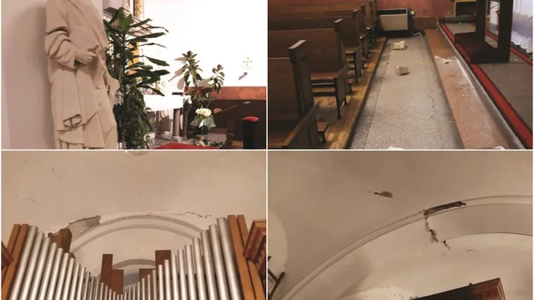 U potresu s vrha oltara pao i polomio se križ, popucali elementi oltara...