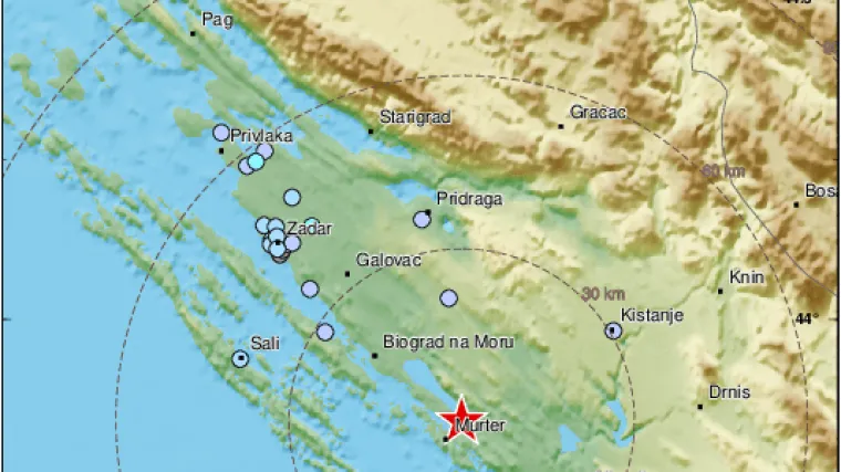Epicentar kod Zadra, magnituda 3,5; 'Čulo se poput eksplozije'
