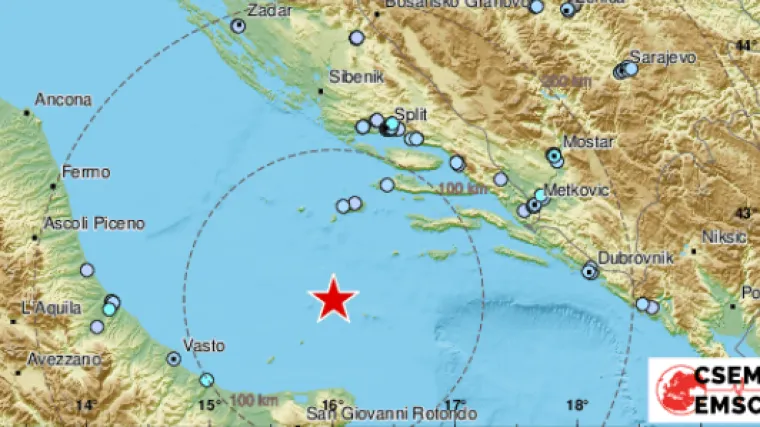 Magnituda 5,5, udar se dogodio 119 kilometara od Splita, osjetio se diljem Dalmacije