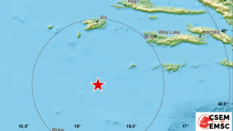 Ponovno podrhtava: Tri nova potresa u Jadranu, jedan čak magnitude 4,5 po Richteru