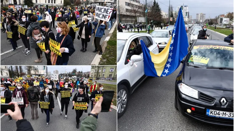 Vi&scaron;e od tisuću građana Sarajeva prosvjedovalo protiv vlasti zbog lo&scaron;eg upravljanja epidemijom