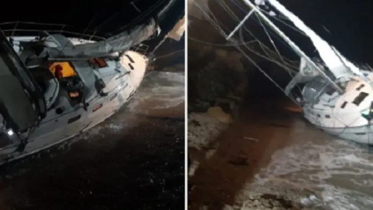 Jedrilica s obitelji nasukala se tijekom oluje, morali ih spa&scaron;avati vatrogasci