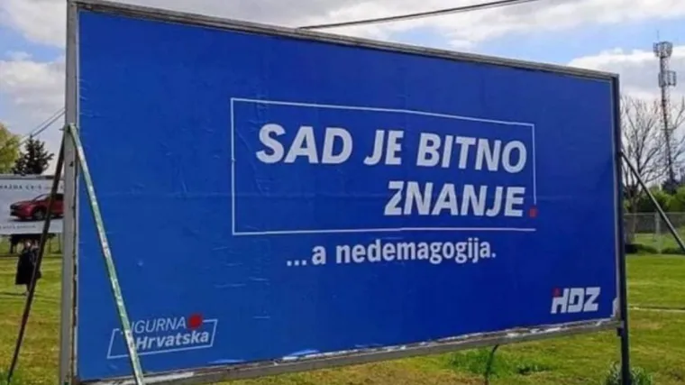 Gre&scaron;ka na predizbornom plakatu nasmijala je mnoge, oglasio se HDZ: 'To nije radio nitko iz stranke'