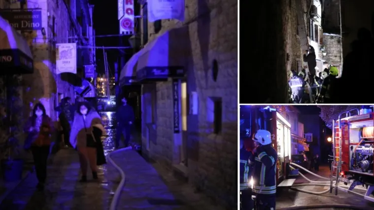 FOTO Požar u staroj gradskoj jezgri: Jedna osoba poginula, žena te&scaron;ko ozlijeđena, a vatrogasac lak&scaron;e