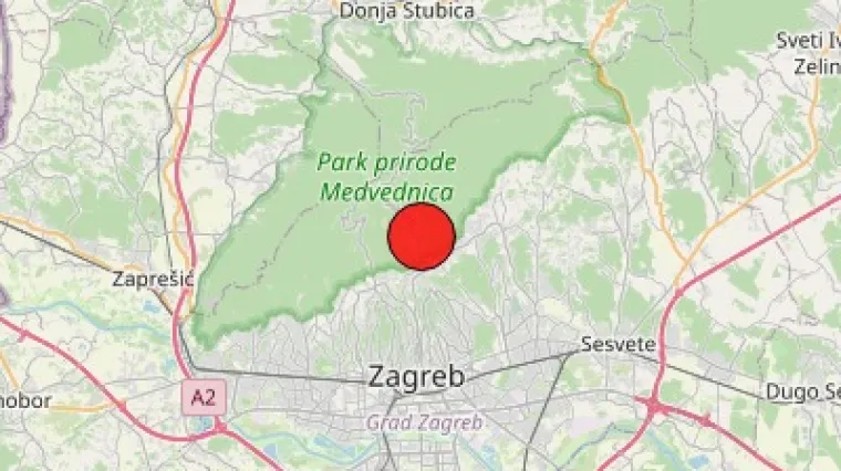 Magnituda 3,1 po Richteru, trajalo je nekoliko sekundi