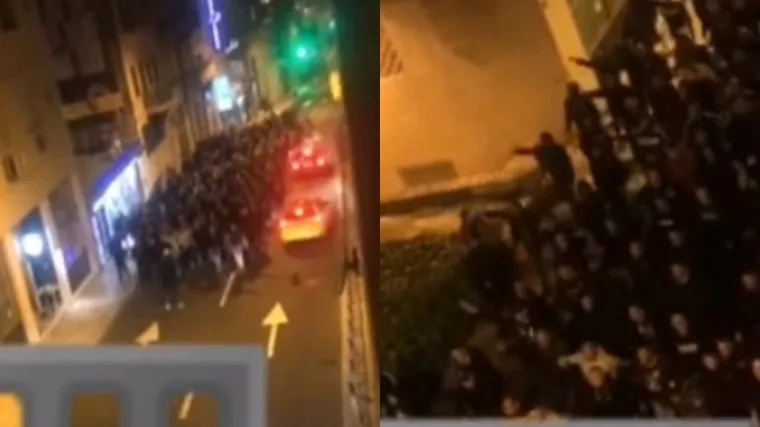 Snimka iz Splita u kojem se sinoć skandiralo: 'Mi Hrvati ne pijemo vina nego krvi četnika iz Knina'