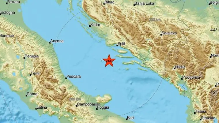 Bio je slabiji, magnitude 2,6 prema Richteru