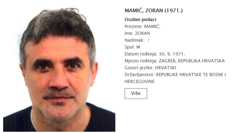 MUP raspisao tjeralicu za Zoranom Mamićem