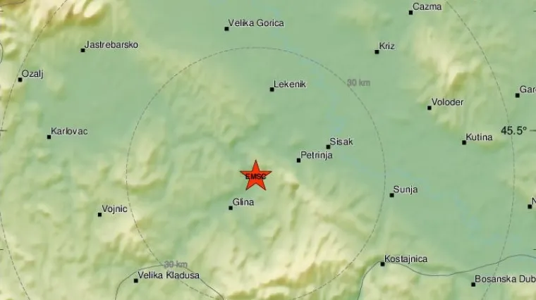 Tresla se sredi&scaron;nja Hrvatska, jačina 3,5 po Richteru