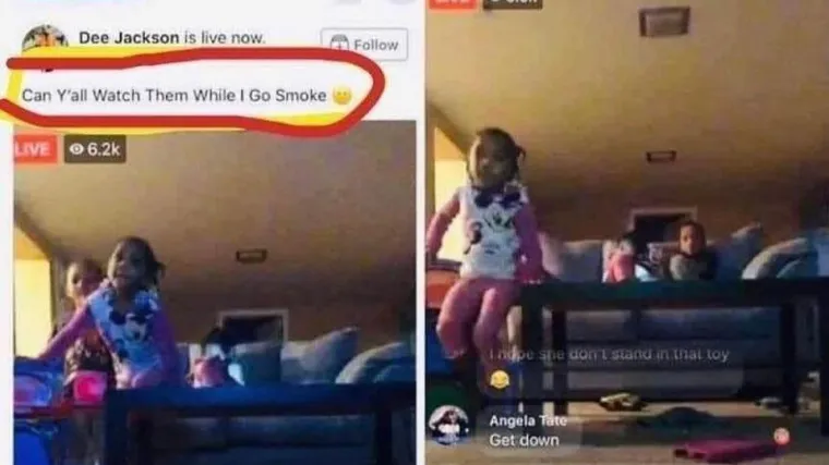 Stavila djecu na Facebook Live, otišla pušiti, a prijateljima dala čudan zahtjev