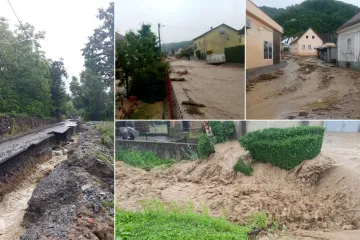 Kaotični prizori: Poplavljena brojna dvorišta, podrumi, ima i odrona; U Jagodnjaku pukla cesta - nema je više