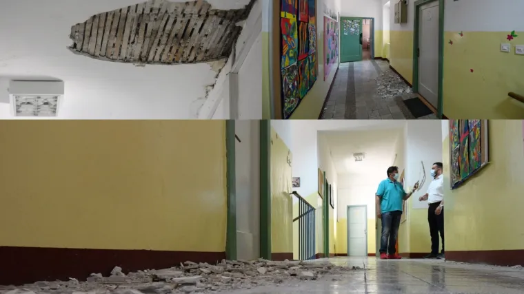 Zbog potresa se u &scaron;koli u Vrpolju uru&scaron;io strop, a u učionicama popucali zidovi: 'Ne želimo stvarati paniku, nastava ide dalje'