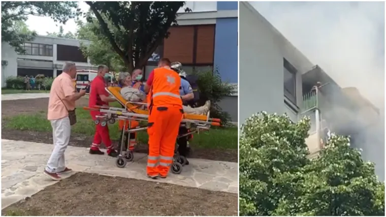 Muškarac ostao zarobljen u stanu goruće zgrade, sukljao je dim, dijelovi zgrade padali, ali oni su se penjali