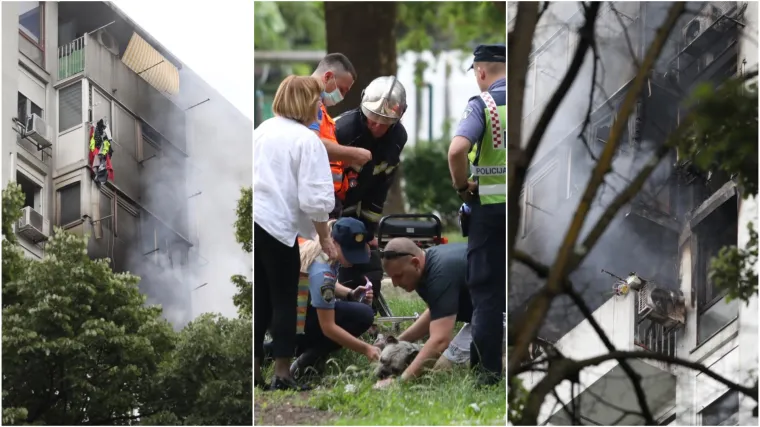 Vatrogasci spasili šest ljudi i više životinja, neki su se nadisali dima
