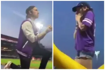 Dečko ju zaprosio pred punim stadionom, no ona očito nije bila spremna na brak