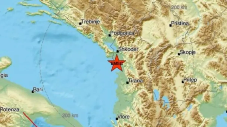 Potres magnitude 4.2 u Albaniji - bio je na dubini od dva kilometra