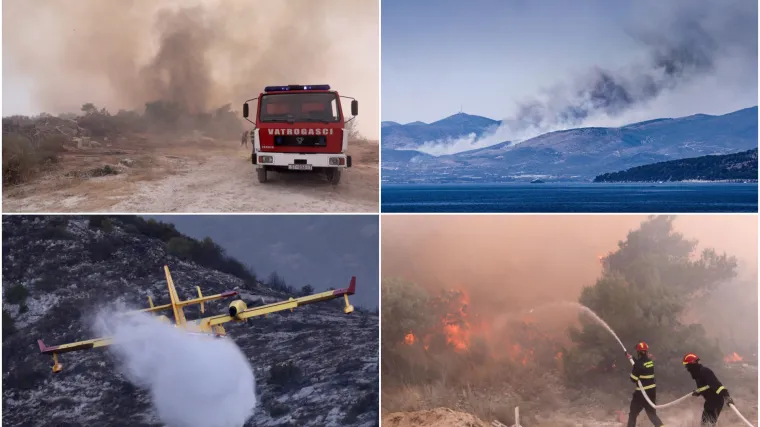 FOTO Jo&scaron; uvijek gori kod Segeta Gornjeg: Situacija je slična onoj od sinoć, a na terenu je 120 vatrogasaca