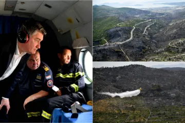 Milanović u helikopteru nadletio požarište u zaleđu Trogira: Objavio je fotografije spaljenog i opustošenog područja