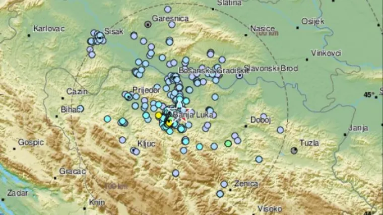 Banja Luku pogodila serija potresa: Najjači bio 4,1 po Richteru, osjetio se i u Slavonskom Brodu