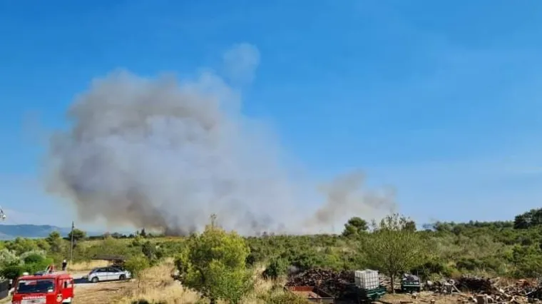 VIDEO, FOTO Kod Biograda se zapalila se borova &scaron;uma: Vatrogascima su na terenu, a u ga&scaron;enju im pomaže i kanader