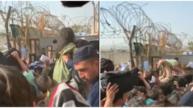 UZNEMIRUJUĆE SNIMKE Očajni roditelji u Kabulu svoju djecu prebacuju vojnicima preko bodljikave žice