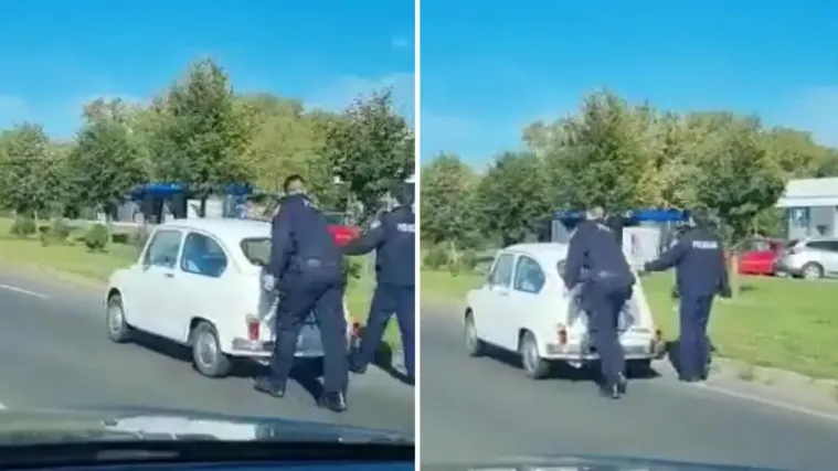 MUP je pohvalio policajce koji su gurali Fiću nakon &scaron;to je zapeo na cesti: 'Uporaba sile bez primjedbi'