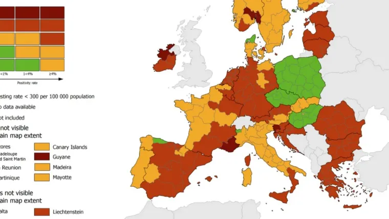 Objavljena je nova koronakarta: Evo kako stoji Hrvatska, a kako ostatak Europe