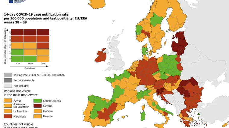ECDC objavio novu koronakartu: Hrvatska je i dalje cijela 'crvena', a u Zagrebu je situacija i dalje jednako lo&scaron;a