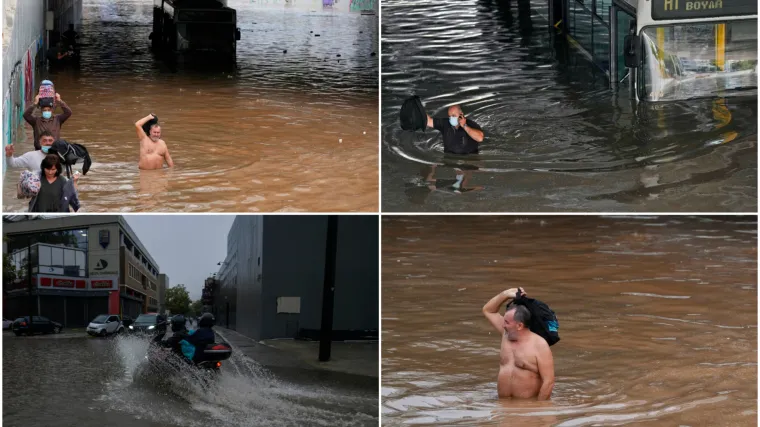 FOTO Grčku zahvatile obilne ki&scaron;e: 'Moramo biti oprezni, opasnost je velika'