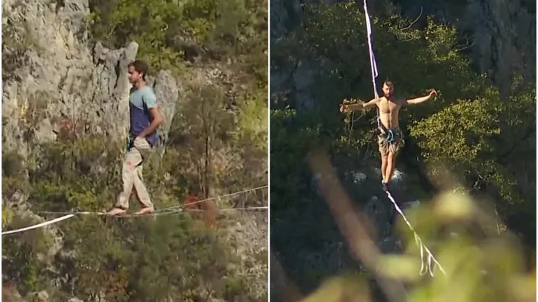 Nema straha od pada: Prijeći Modro jezero preko dva centimetra &scaron;irokog konopca? Plan je to sedmorice avanturista