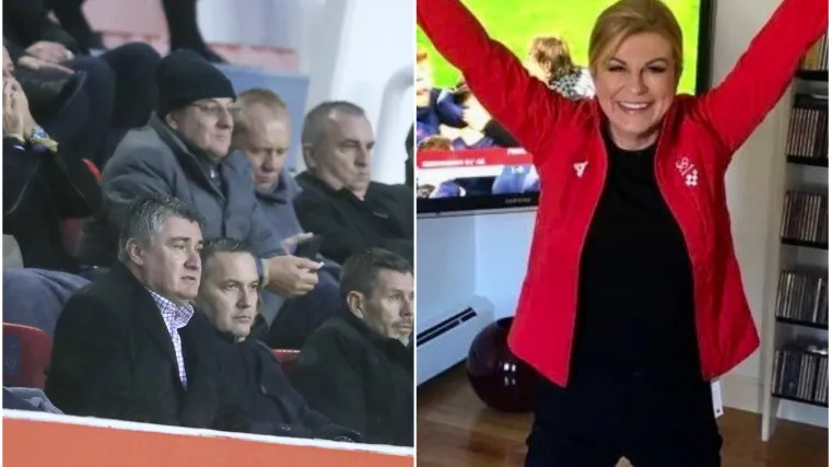 Milanović Vatrene pratio na Poljudu, a biv&scaron;a predsjednica svoje odu&scaron;evljenje pobjedom podijelila na Twitteru