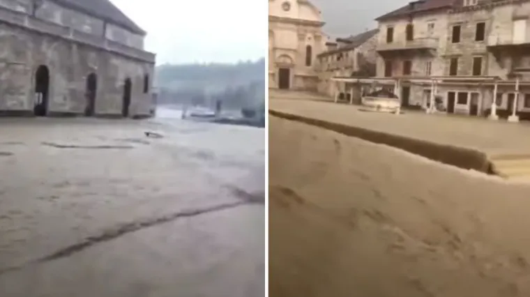 Potopljen Hvar: U samo sat vremena palo stotinjak litara ki&scaron;e po četvornom metru