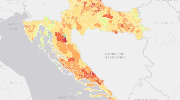 HZJZ objavio interaktivnu kartu procijepljenosti po općinama, pogledajte kako stoji va&scaron;a. Četiri su općine iznad 60 posto