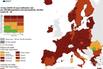 Objavljena nova koronakarta: Hrvatska stoji loše, kao i većina Europe. Najbolja situacija je u - Rumunjskoj