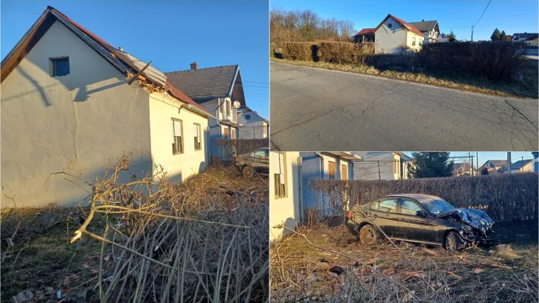 Pijan pokupio 'pola ulice' pa se BMW-om zabio u krov kuće i sletio u dvori&scaron;te